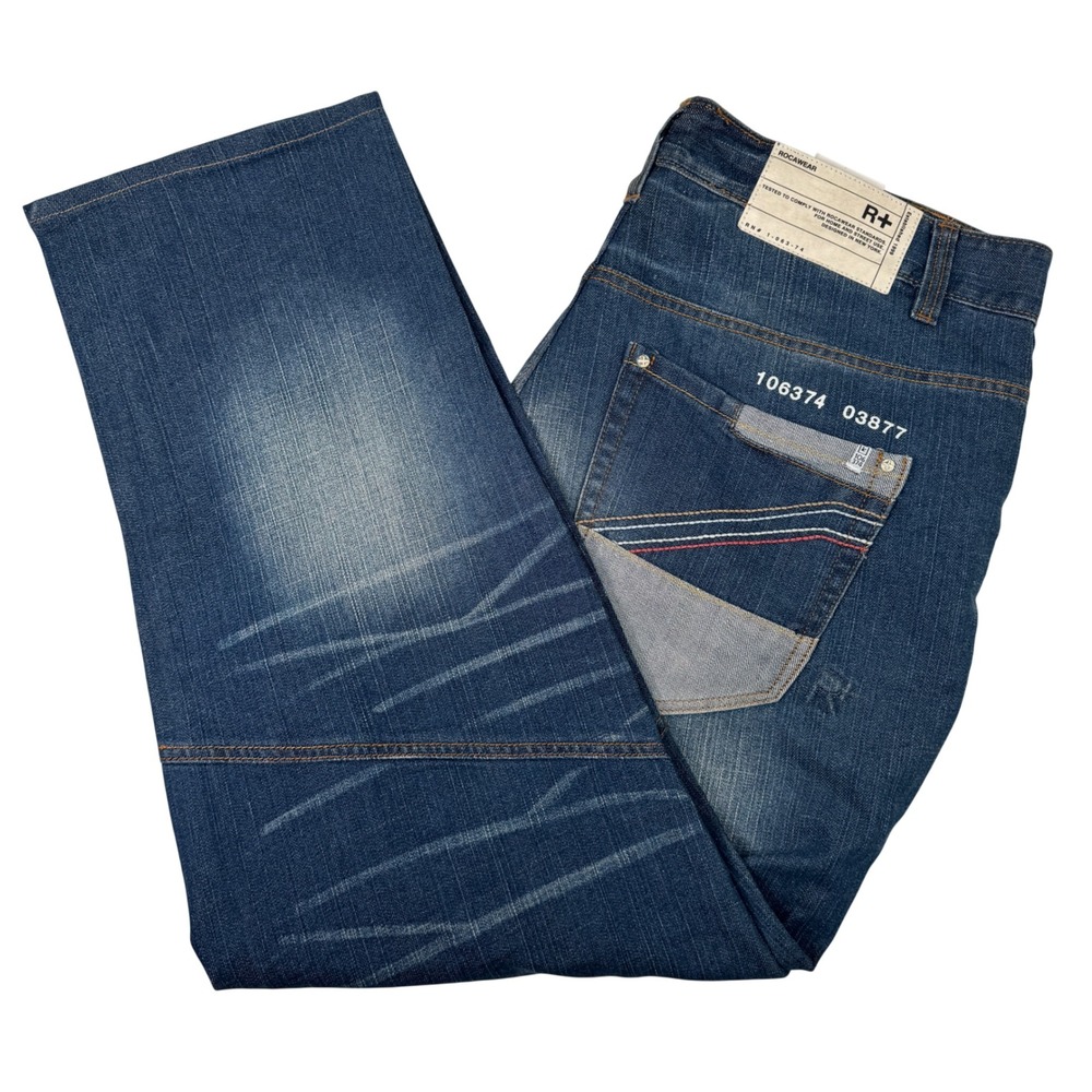 NWT Vintage Rocawear Taylor Jean 44x31 Y2K Baggy Denim Jeans Dark Indigo